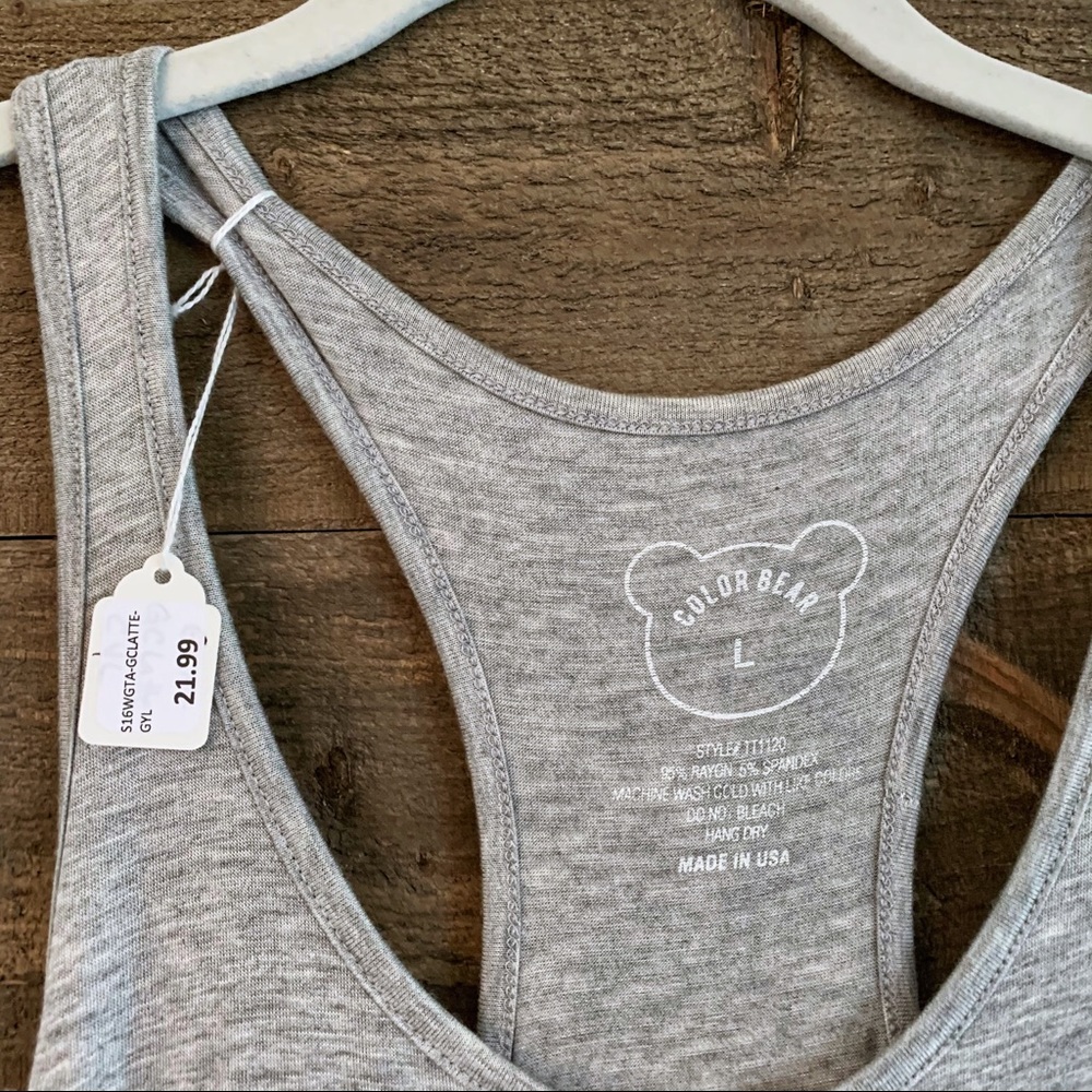 NWT “Love Latte” Cursive Script Racer Tank - Picture 4 of 4
